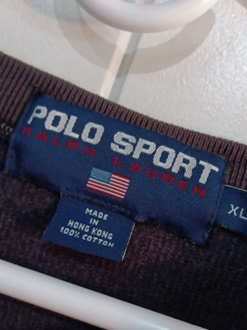 VTG 90s Polo Sport Ralph Lauren Raglan Sweatshirt Hong Kong Heavy Cotton XL